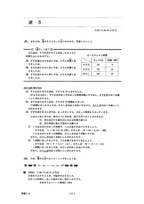 算数の教材のサンプル